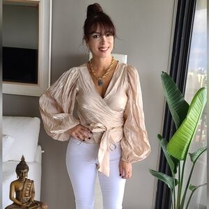 Peplum top cream